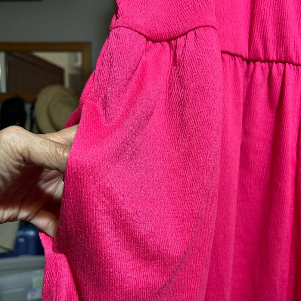 Ava & Viv Babydoll Empire Waist Pullover Dress NWT Pockets Sleeveless Pink Sz 4X - Picture 5 of 9